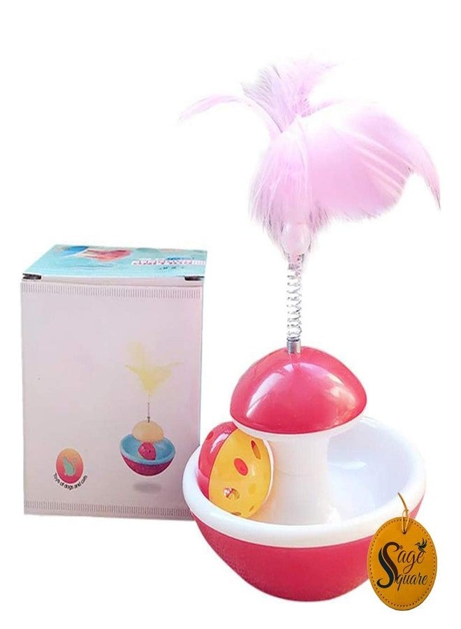 Sage Square Cat Rolling Interactive Tumbler Toy, Pet-Friendly, Feather Teaser, Training Toy for Cat, Kitten, Puppy (Random) - Image 2